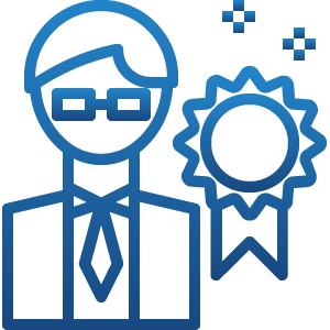 icon of a person with an award ribbon